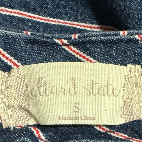 Altar’d State Denim Striped Mini Skirt size Small Patriotic Red White and Blue - Picture 4 of 7